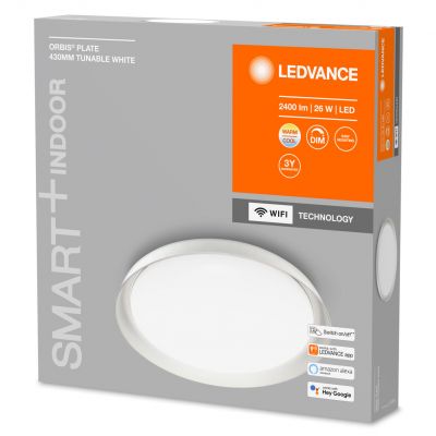 Plafon LED lampa sufitowa biała ORBIS Plate 24W 2500lm ciepła-zimna 43cm SMART+ WiFi 4058075486447 LEDVANCE (4058075486447)