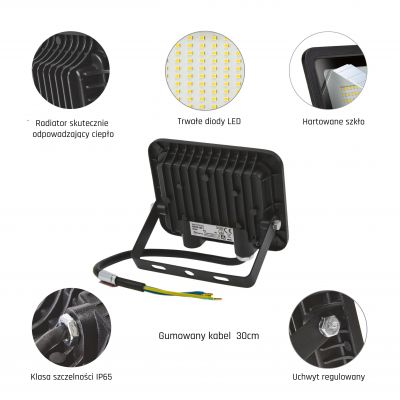Naświetlacz halogen 20W IP65  SLI029038NW Spectrum Led (SLI029038NW)