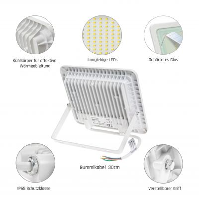 Naświetlacz reflektor halogen 50W IP65 neutralna  SLI029044NW Spectrum Led (SLI029044NW)