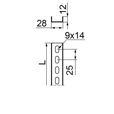 Ceownik 28x12mm Grubość 1,20 mm 2mb CD28H12/2E 611321 BAKS (611321)