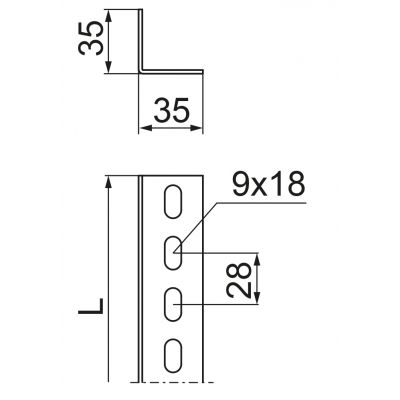 Kątownik 35x35mm Grubość 2,00 mm 2mb KTC35H35/2E 620621 BAKS (620621)