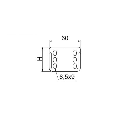 Łącznik do korytka 60mm Grubość 1,50 mm LPMPH60 162900 BAKS (162900)