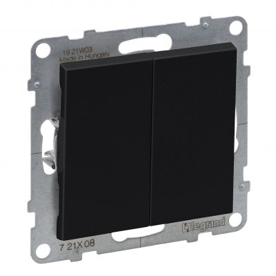 Suno Łącznik Schodowy Podwójny - 10 Ax - 250V~ - Zaciski Automatyczne Czarny 721408 LEGRAND (721408)