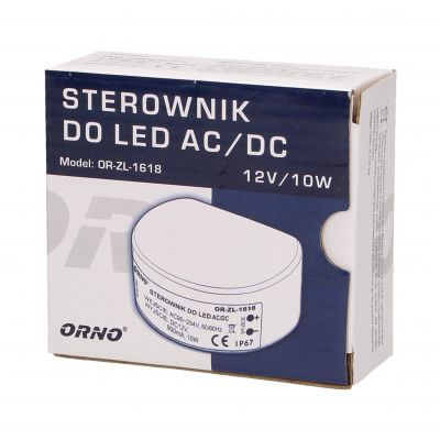 Zasilacz LED do puszki AC/DC, 10W, IP67 OR-ZL-1618 ORNO (OR-ZL-1618)