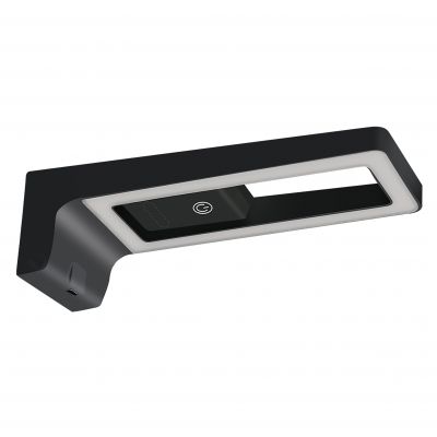 ARTUS lampka podszafkowa LED 3W, 225lm, 4000K, z włącznikiem dotykowym i USB, czarna (AD-OM-6474L4/B/USB)