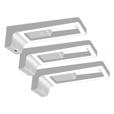ARTUS zestaw 3 lampek podszafkowych LED, 3x3W, 3x225lm, 4000K, z włącznikiem dotykowym i USB, szare (AD-OM-6475L4/G)