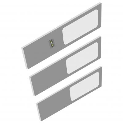 PLANA zestaw 3 lamp podszafkowych LED, 3x4W, 3x240lm, 4000K, z włącznikiem bezdotykowym, szare (AD-OM-6477L4/G)