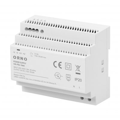 Zasilacz na szyne DIN 12VDC 11.3 A 135.6W 6 modułów (OR-PSU-1666)