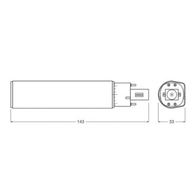 DULUX D E LED FR 18 ECG, AC mains 7W 840 G24q-2 TRZONKI SPECJALNE LEDVANCE (4058075559158)