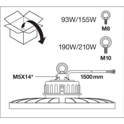 HIGH BAY LED BRACKET 93W-155W LEDV LEDVANCE (4058075505285)