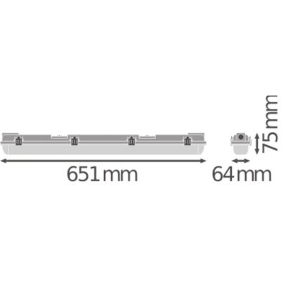 Oprawa hermetyczna DAMP PROOF HOUSING 600 1x Lamp IP65 4058075312395 LEDVANCE (4058075312395)