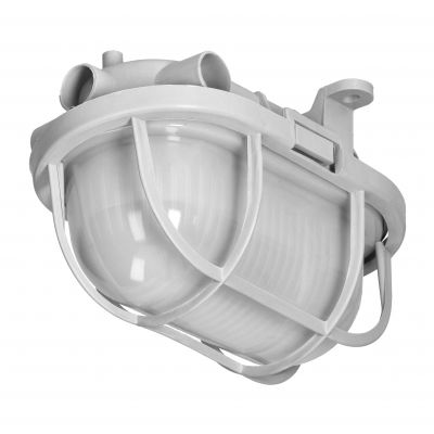 OVAL 7040T/P, oprawa oświetleniowa, 40W, E27, IP44, IK10, klosz poliwęglan matowy, podstawa poliprop (A1110SZ-MP)