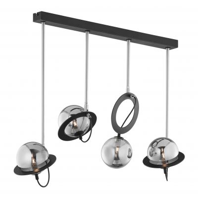 OTRIS 4P lampa wisząca 4xG9 LED max. 4x12W metal czarny/nikiel klosz szklany ORNO (AD-LD-6557B-NG9SP)