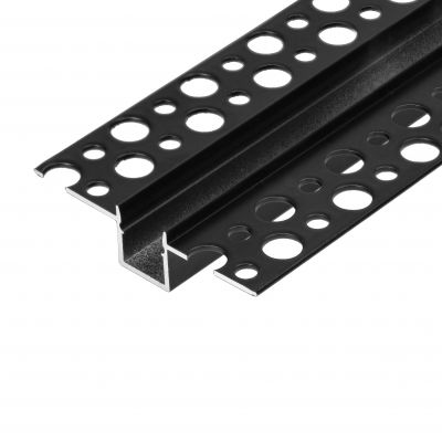Profil aluminiowy do taśm LED, 2000 x 55 x 13 mm, wpuszczany w karton gips, czarny (AD-LP-6507B/2M)