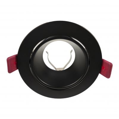 FONDI RC ramka dekoracyjna oprawy punktowej, MR16/GU10 max. 50W, okrągła, stała, aluminiowa, czarna (AD-OD-6522/B)