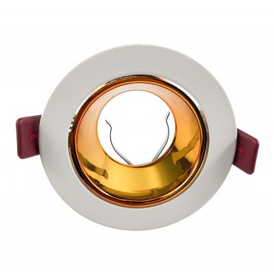 FONDI RC ramka dekoracyjna oprawy punktowej, MR16/GU10 max. 50W, okrągła, stała, aluminiowa, biało-z (AD-OD-6522/W-C)