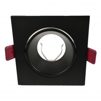 FONDI SC ramka dekoracyjna oprawy punktowej, MR16/GU10 max. 50W, kwadrat, stała, aluminiowa, czarna (AD-OD-6523/B)