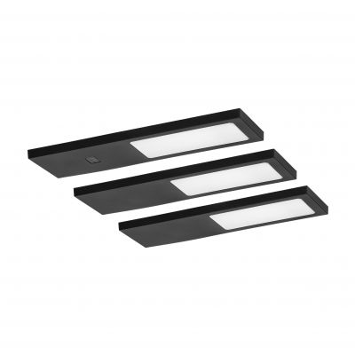 PLANA zestaw 3 lamp podszafkowych LED, 3x4W, 3x240lm, 4000K, z włącznikiem bezdotykowym, czarne (AD-OM-6477L4/B)