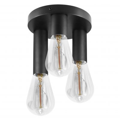 RIO SP 3, oprawa ścienno-sufitowa, E27 max. 3x60W, IP20, czarna, okrągła (AD-OP-6436BE27)