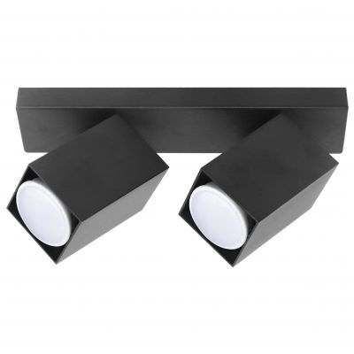 KUBAR SP 2, oprawa ścienno-sufitowa, GU10 max. 2x35W, IP20, czarna (AD-OP-6510BGU10)