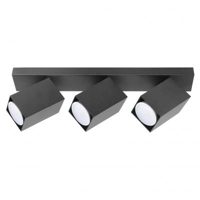 KUBAR SP 3, oprawa ścienno-sufitowa, GU10 max. 3x35W, IP20, czarna (AD-OP-6511BGU10)