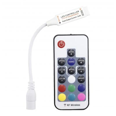 Sterownik LED RGB RF 12V 6A 72W z pilotem 17 przycisków (AD-TL-6500/P17)