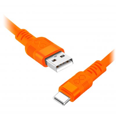 Kabel USB-A - USB-C eXc WHIPPY Pro, 0.9M (60W, szybkie ładowanie), kolor mix neonowy* (*wysyłany los (CABEXCWHPUSBC0.9NMIX)