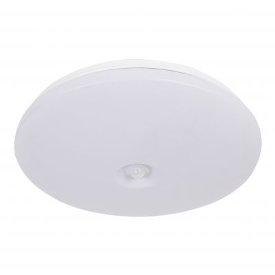 ASTERIA plafon, 2xE27 z czujnikiem ruchu PIR, 2x60W, klosz matowy - poliwęglan, IP44, biały (CL/2xE27R-9)