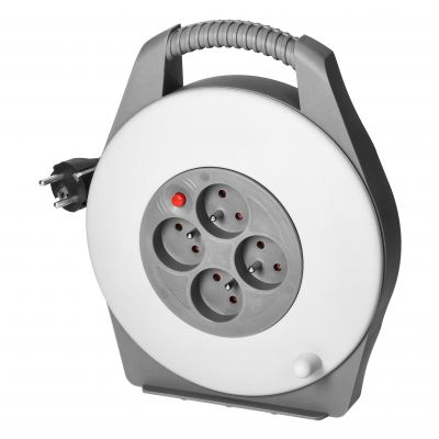 Przedłużacz bębnowy 4 gniazda z uziemieniem zwijany kabel PVC 900W 10m VIRONE ORNO (CR-2/G)