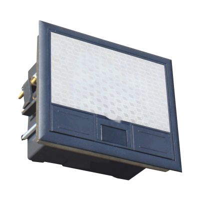 Puszka podłogowa na gniazda modułowe 4 x 45x45mm lub 8 x 22,5x45mm, pokrywa: stal nierdzewna, czarna (OR-GP-9201/SS)