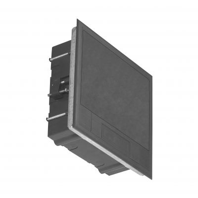 Puszka podłogowa na gniazda modułowe 6 x 45x45mm lub 12 x 22,5x45mm, pokrywa: plastik, czarna (OR-GP-9202/P)
