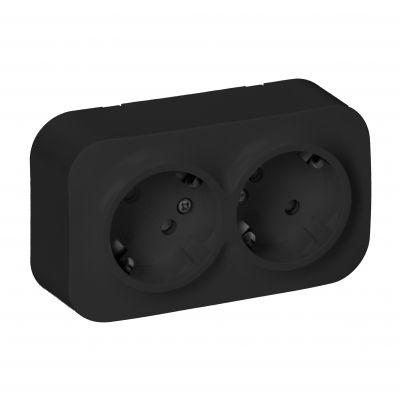 ToDo Gniazdo podwójne 2x2P+Z, 16A/230VAC, IP20,Schuko,Czarne10 sztuk (OR-OE-7206(GS)/B/10)
