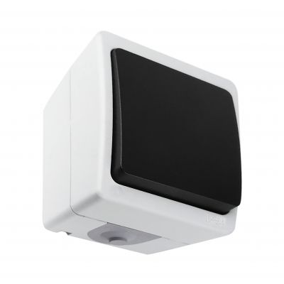 Łącznik jednobiegunowy AQUATIC MINI IP54, 10A, 230V AC, Biało-Czarny, 10 sztuk (OR-OE-7300/WB/10)