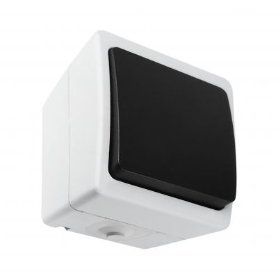 Przycisk dzwonek AQUATIC MINI IP54, 10A, 230V AC, Biało-Czarny, 10 sztuk (OR-OE-7304/WB/10)