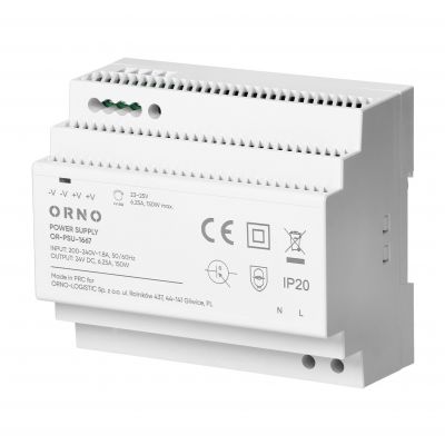 Zasilacz na szyne DIN 24VDC 6.25A 150W 6 modułów (OR-PSU-1667)
