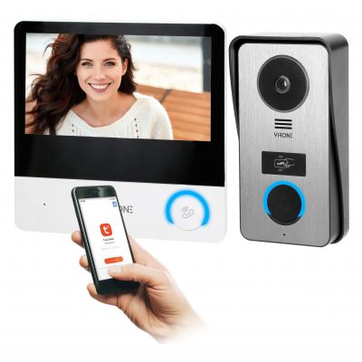 Zestaw wideodomofonowy bezsłuchawkowy dotykowy monitor LCD Wi-Fi + APP na telefon ORNO (VDP-67)