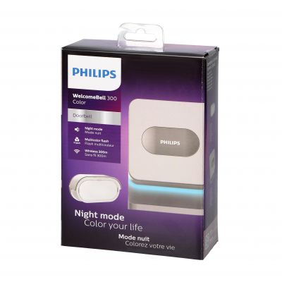 Philips WelcomeBell Color, Dzwonek bezprzewodowy, bateryjny, 8 dźwięków, 300m ORNO (531113)