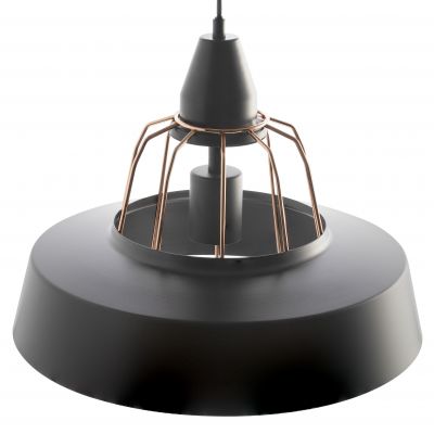 Rocco 1P E27, lampa wisząca, max. 60W, czarna, miedziana AD-LD-6223BCE27 ORNO (AD-LD-6223BCE27)