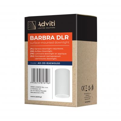 BARBRA DLR GU10 downlight max 50W, IP20, okrągły, biały, aluminium ORNO (AD-OD-6141WGU10)