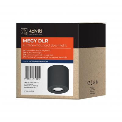 MEGY DLR GU10 downlight max 50W, IP54, okrągły, czarny, aluminium ORNO (AD-OD-6144BGU10)