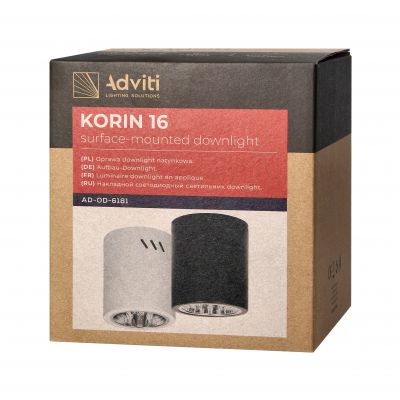 KORIN 16, oprawa typu downlight, 60W, E27, stal, biała AD-OD-6181WE27 ORNO (AD-OD-6181WE27)