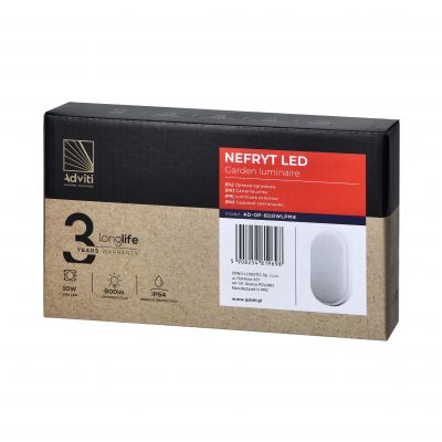 NEFRYT LED 10W, oprawa ogrodowa, 800lm, IP54, 4000K, biała AD-OP-6110WLPM4 ORNO (AD-OP-6110WLPM4)