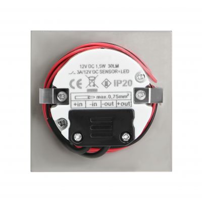 TRACO LED 1,5W, oprawa schodowa podtynkowa, 12VDC, 30lm, 3000K, satyna, czujnik ruchu i zmierzchu (AD-OS-6165LR3/N)