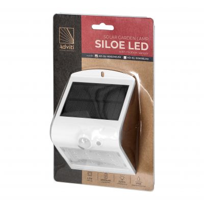 SILOE LED 1,5W, lampa solarna z czujnikiem ruchu 120st, 190lm, IP65, 4000K, 1200mAh, podwójne źródło ORNO (AD-SL-6083WLR4)