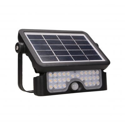 LUX LED 5W, naświetlacz solarny z czujnikiem ruchu 500lm, IP65, 4000K, 2x1500mAh, czarny ORNO (AD-SL-6108BLR4)