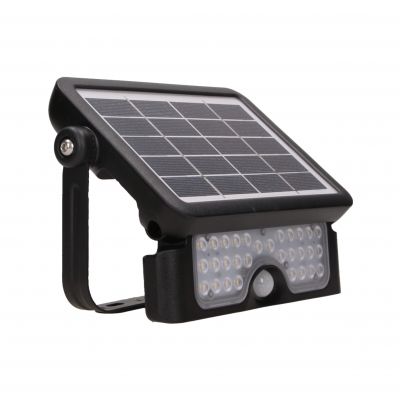 LUX LED 5W, naświetlacz solarny z czujnikiem ruchu 500lm, IP65, 4000K, 2x1500mAh, czarny ORNO (AD-SL-6108BLR4)