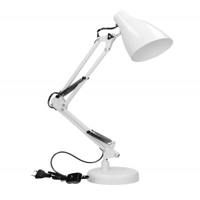DIAN lampa biurkowa 60W stalowa biała ORNO (DL-1/W)