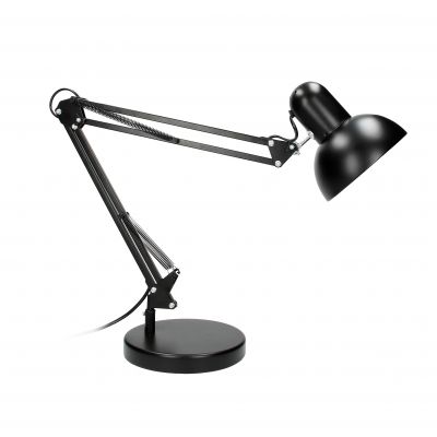 Lampka biurkowa kreślarska DEON 60W E27 wysoka stal czarna VIRONE (DL-2/B)
