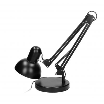 Lampka biurkowa kreślarska DEON 60W E27 wysoka stal czarna VIRONE (DL-2/B)