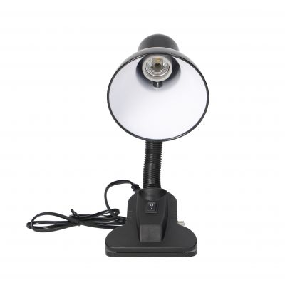 LATSA, lampa biurkowa z klipsem, 40W, E27, stal + tworzywo, czarna ORNO (DL-3/B)